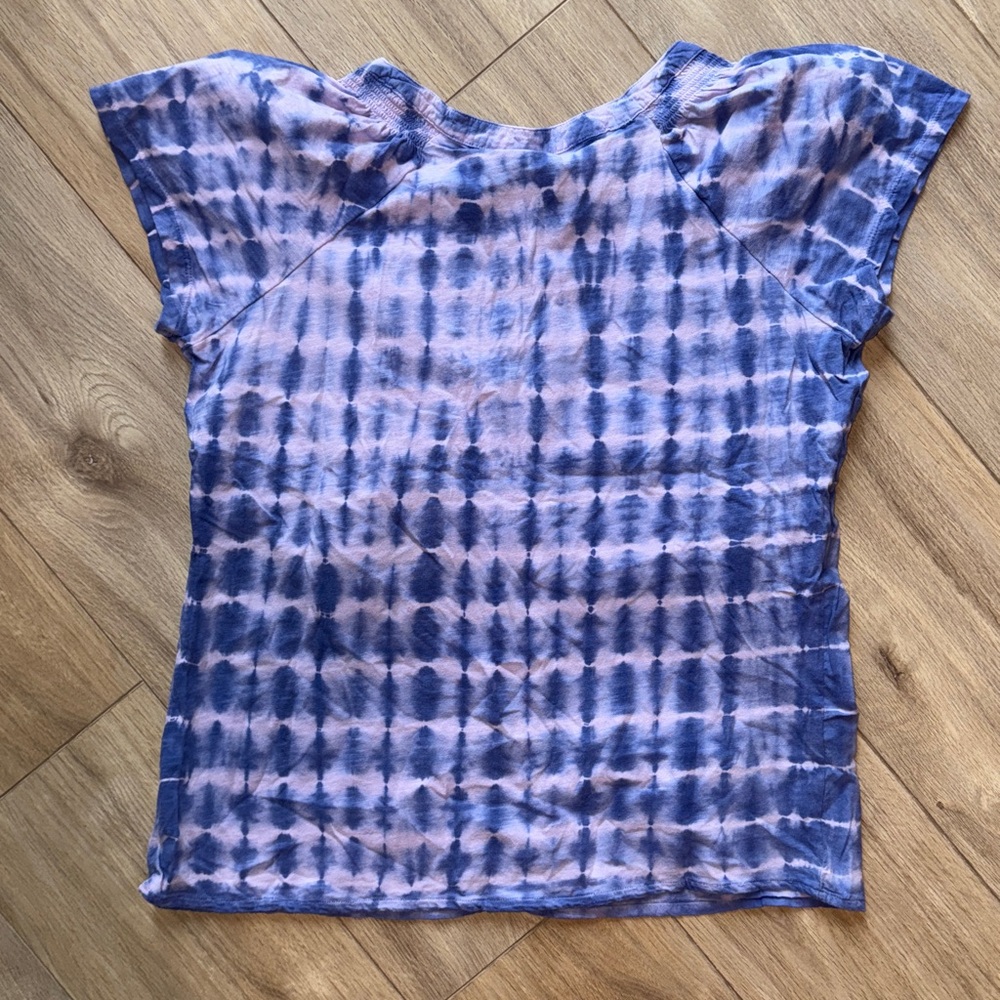 BANDOLINO JEANS Tie Dye Short Sleeve Embroidered Design T Shirt Top - Picture 3 of 4
